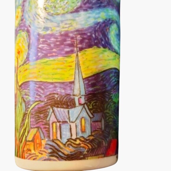 Chaleur Van Gogh Starry Night 12 Oz Ceramic Travel Mug Lid - Picture 9 of 15